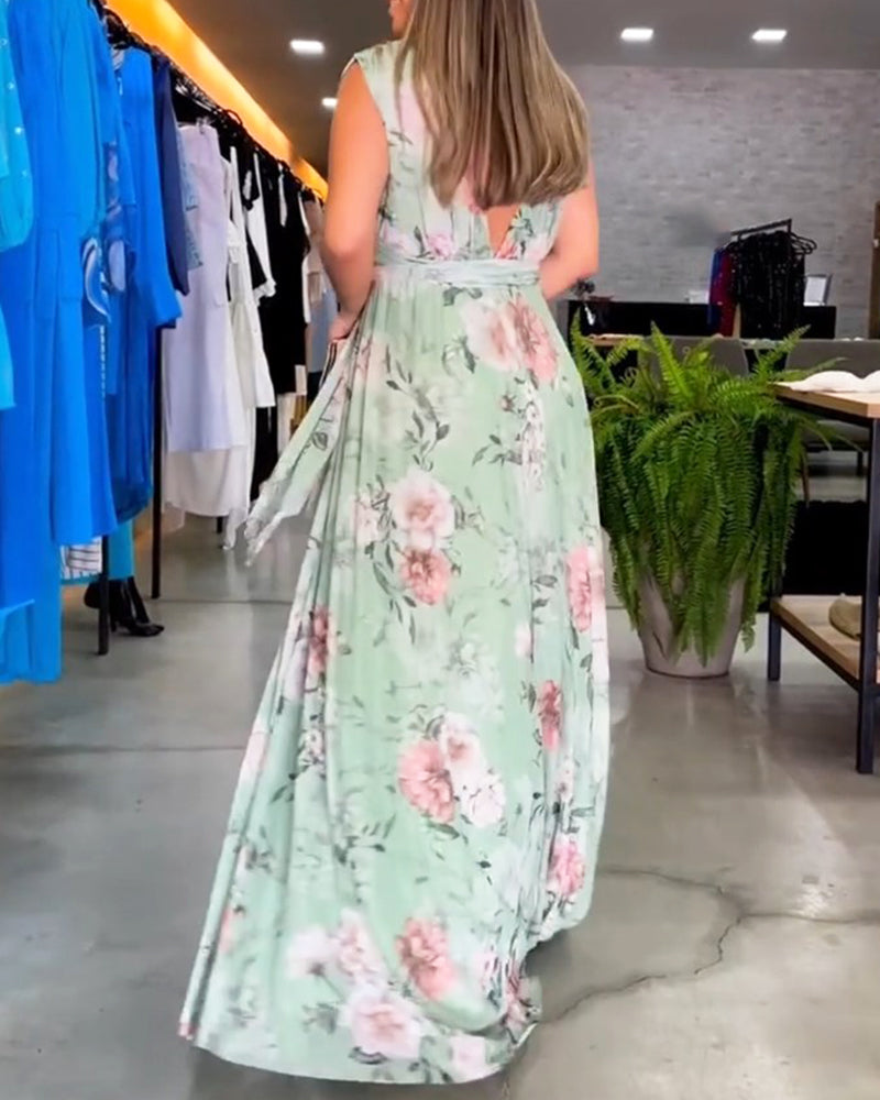 Gluschwein - Celana - Blumenkleid mit V-Ausschnitt