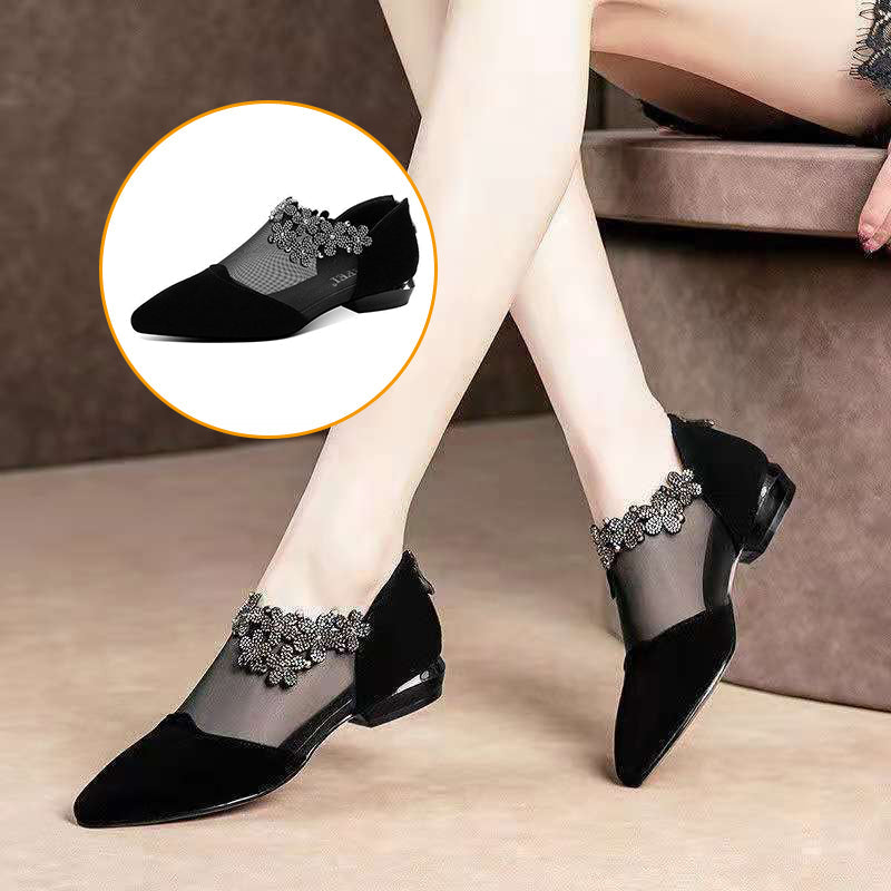 Gluschwein - Strass-Stein-Hohlabsatz-Schuhe