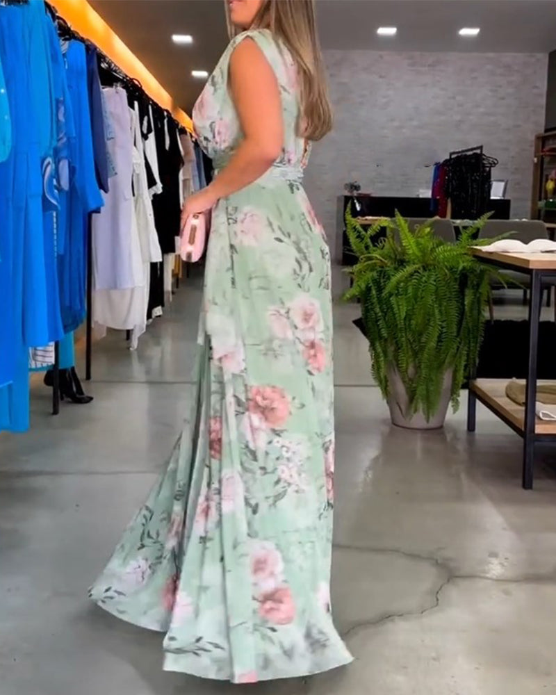 Gluschwein - Celana - Blumenkleid mit V-Ausschnitt