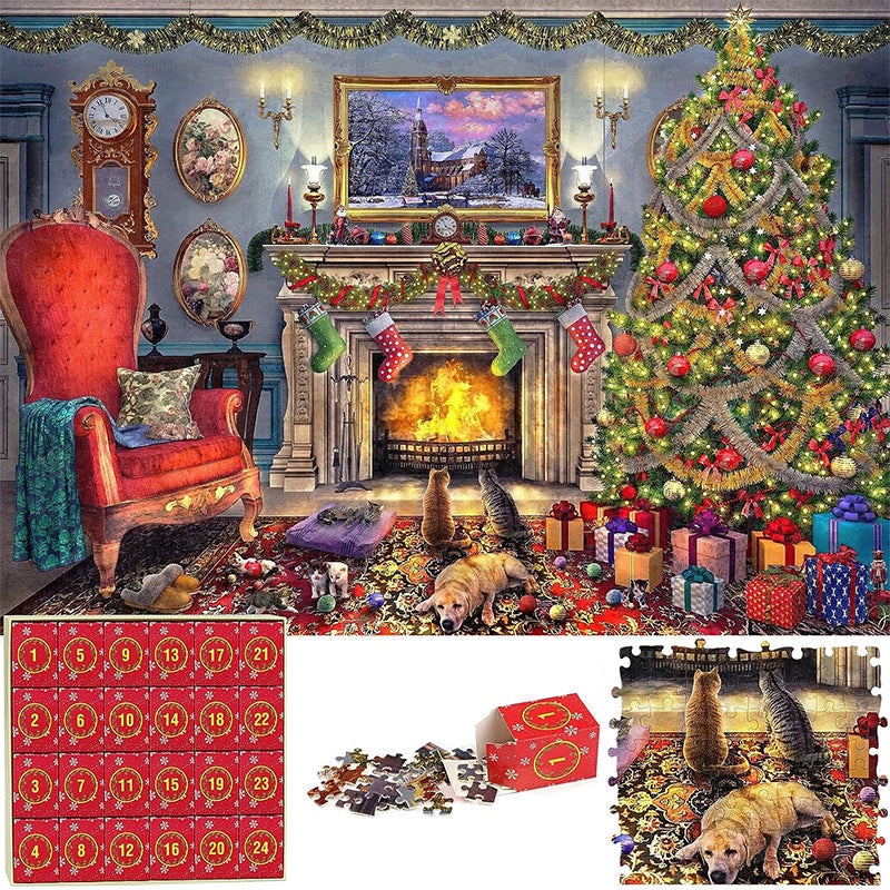 Gluschwein - 24 Boxen Puzzle-Blindbox Rote Weihnachts-Blindbox