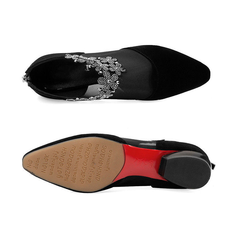 Gluschwein - Strass-Stein-Hohlabsatz-Schuhe