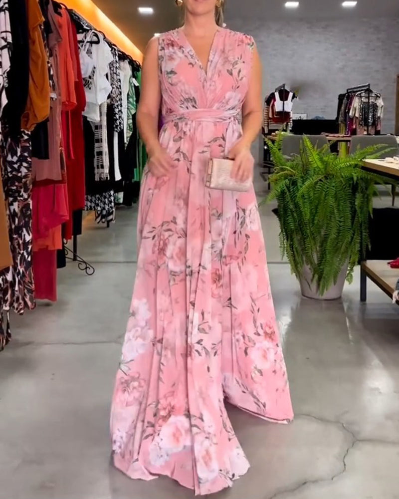Gluschwein - Celana - Blumenkleid mit V-Ausschnitt