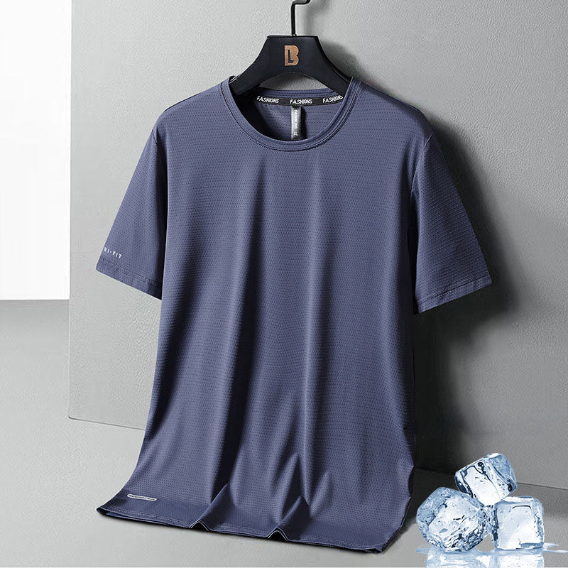 Gluschwein - Schnell trocknendes Netz-T-Shirt für Herren DUNKELGRAU