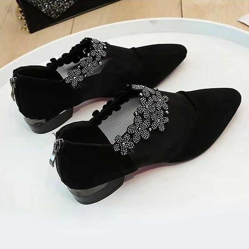 Gluschwein - Strass-Stein-Hohlabsatz-Schuhe
