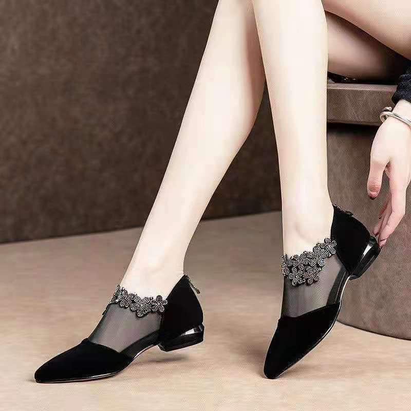 Gluschwein - Strass-Stein-Hohlabsatz-Schuhe