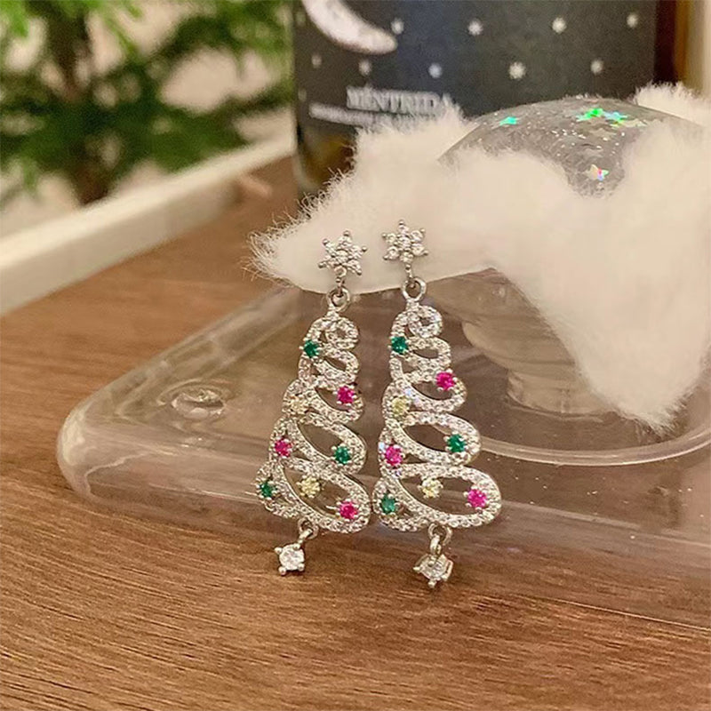 Gluschwein - Glänzende Weihnachtsbaum-Ohrringe
