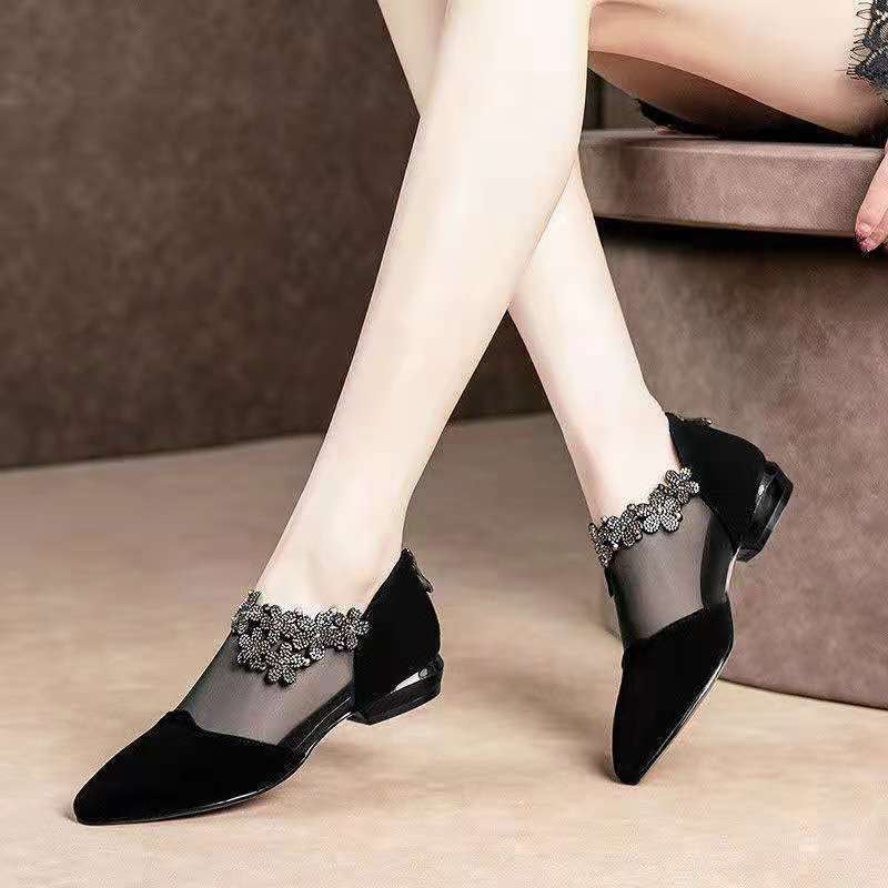 Gluschwein - Strass-Stein-Hohlabsatz-Schuhe