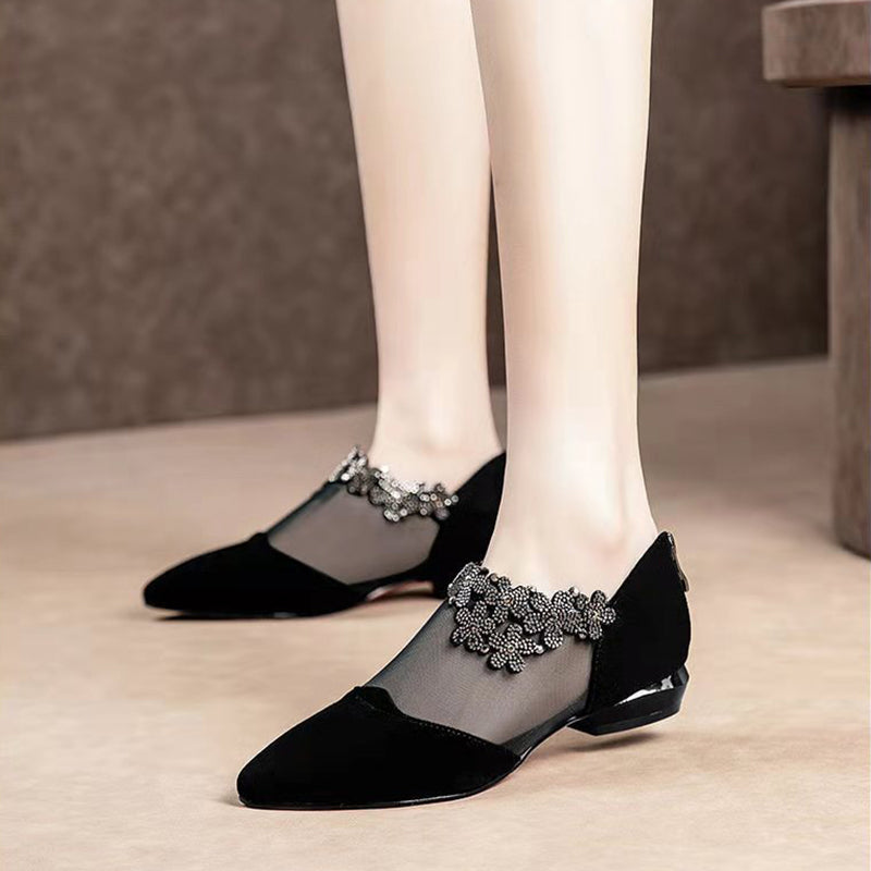 Gluschwein - Strass-Stein-Hohlabsatz-Schuhe
