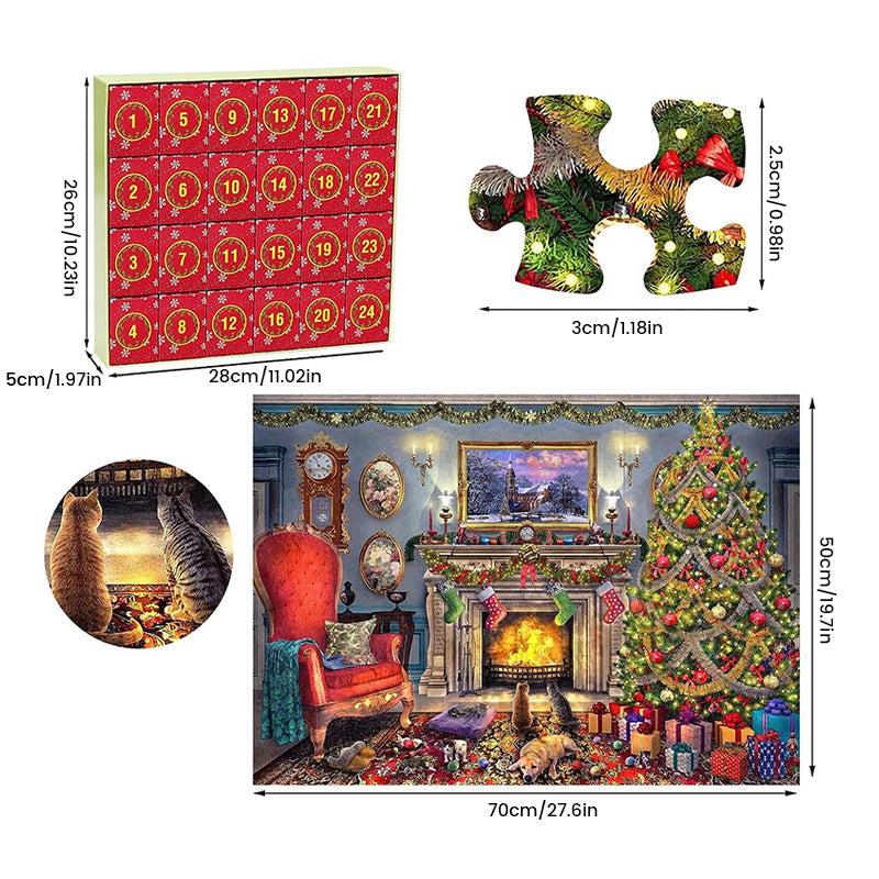 Gluschwein - 24 Boxen Puzzle-Blindbox Rote Weihnachts-Blindbox