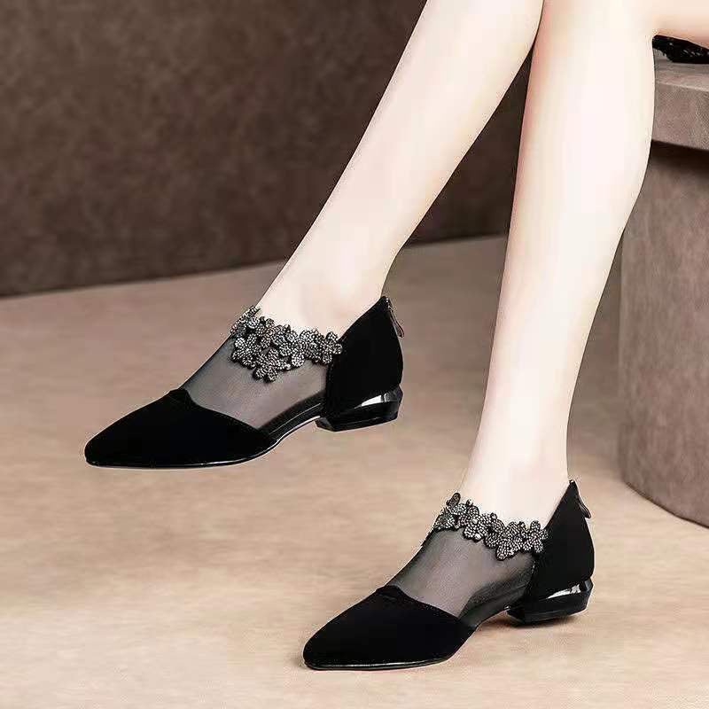 Gluschwein - Strass-Stein-Hohlabsatz-Schuhe