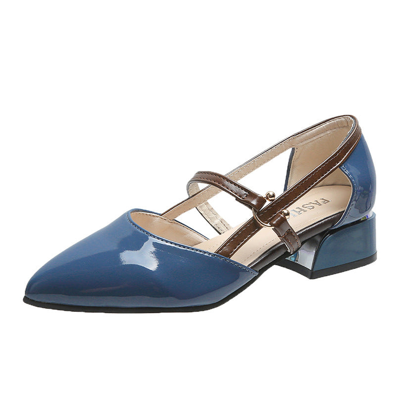 Gluschwein - Niedrig ausgeschnittene High Heels mit spitzer Zehenpartie blau
