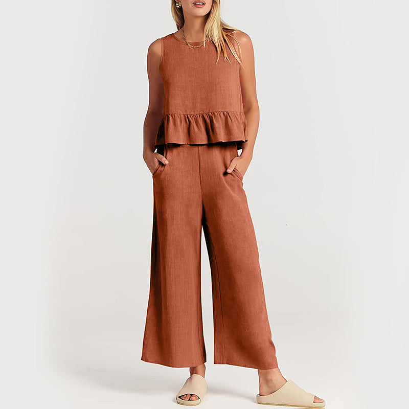 Gluschwein - Zweiteilige Sommer-Outfits – Lounge-Set mit Taschen Orange