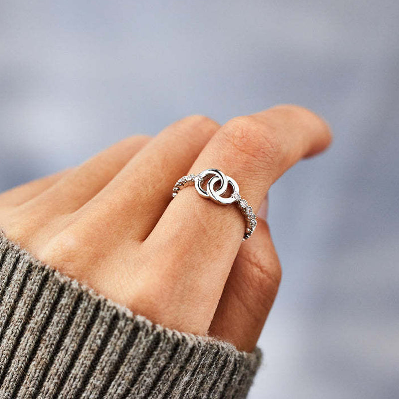 Gluschwein - Modischer Verstellbarer Doppelringring für Damen Ring