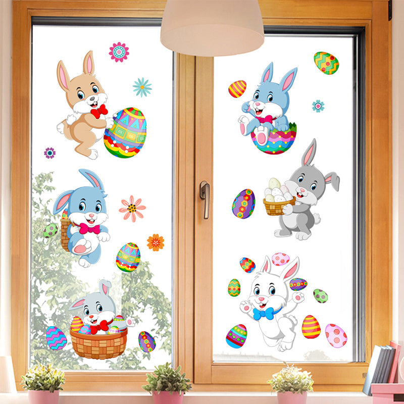 Gluschwein - Ostern Häschen-Ei-Wandaufkleber, 2 Blatt