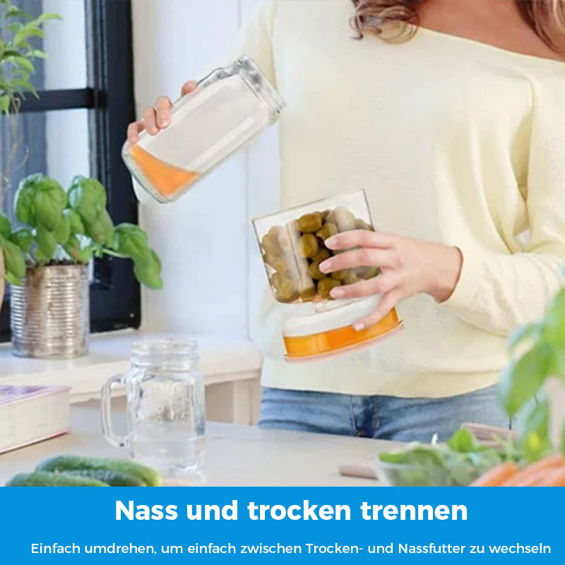 Gluschwein - Essiggurken- und Olivenglasbehälter mit Sieb