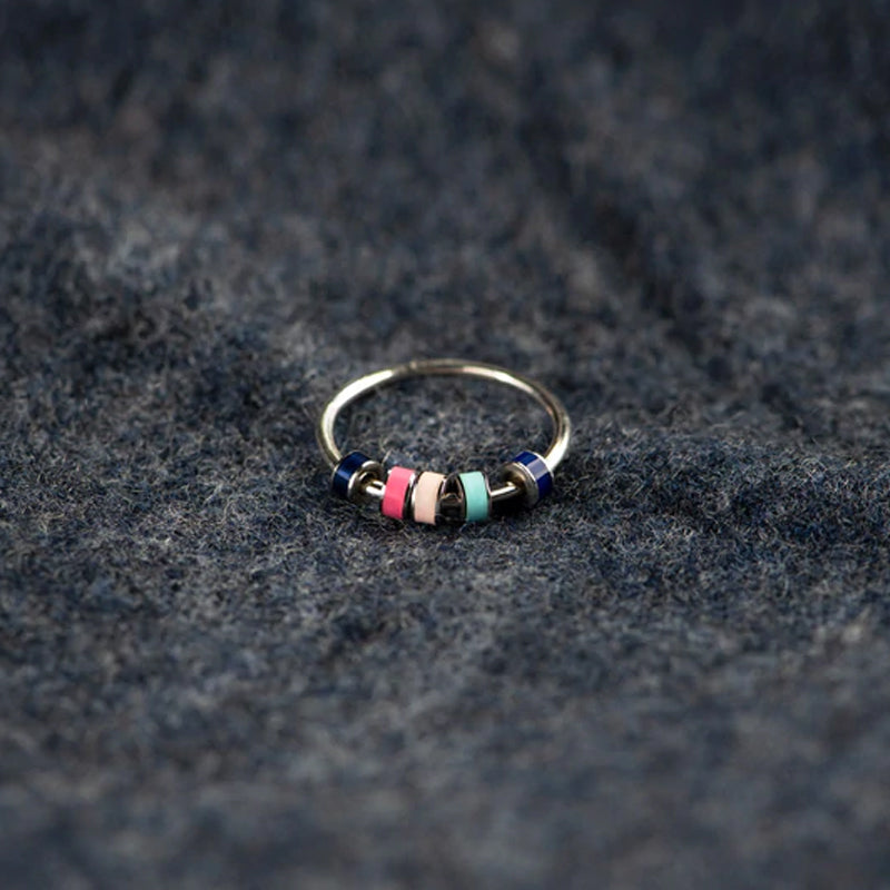 Gluschwein - EMAILLE BEAD FIDGET RING