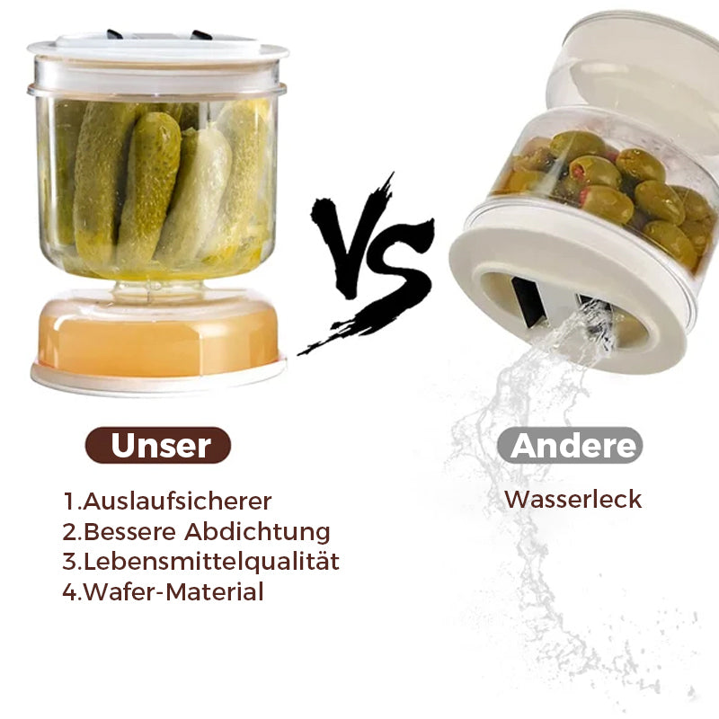 Gluschwein - Essiggurken- und Olivenglasbehälter mit Sieb