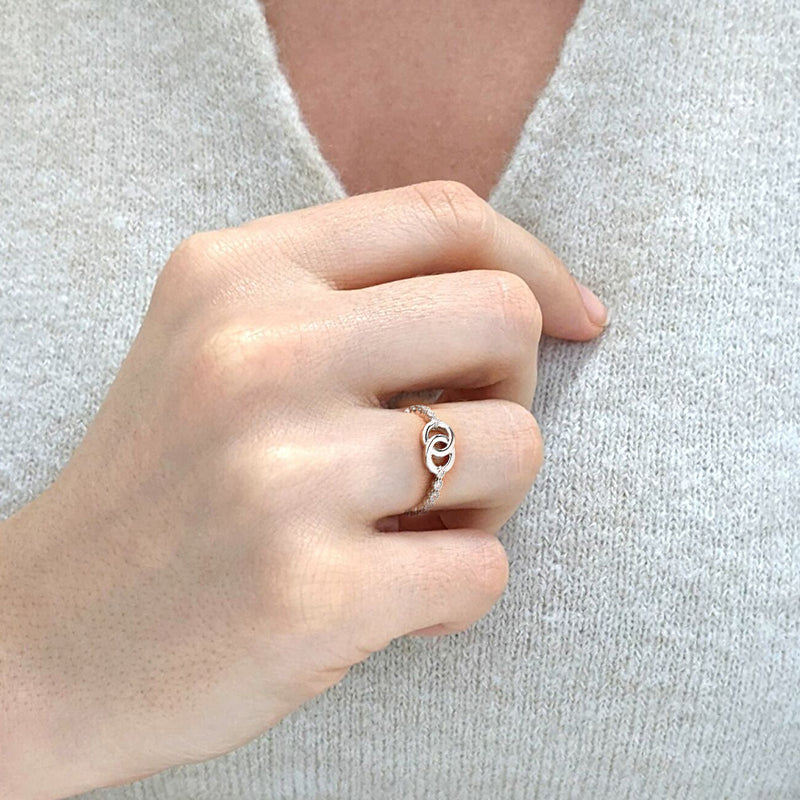 Gluschwein - Modischer Verstellbarer Doppelringring für Damen