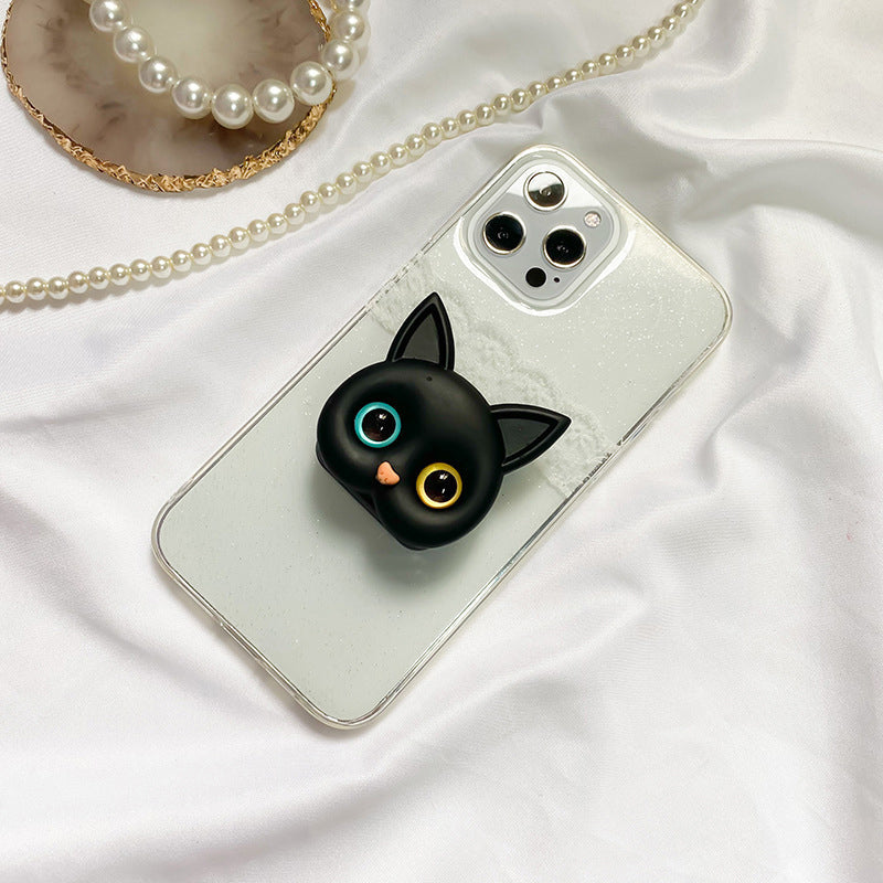 Gluschwein - Tragbarer 3D-Katzen-Handyhalter mit Schminkspiegel