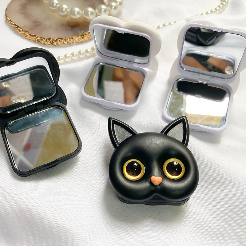 Gluschwein - Tragbarer 3D-Katzen-Handyhalter mit Schminkspiegel