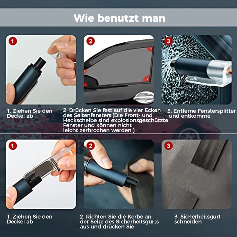 Gluschwein - Multifunktionales Fluchtwerkzeug für Autos