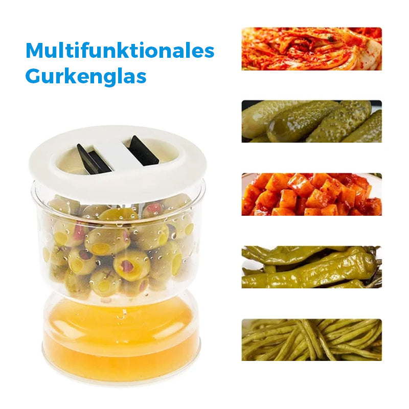 Gluschwein - Essiggurken- und Olivenglasbehälter mit Sieb
