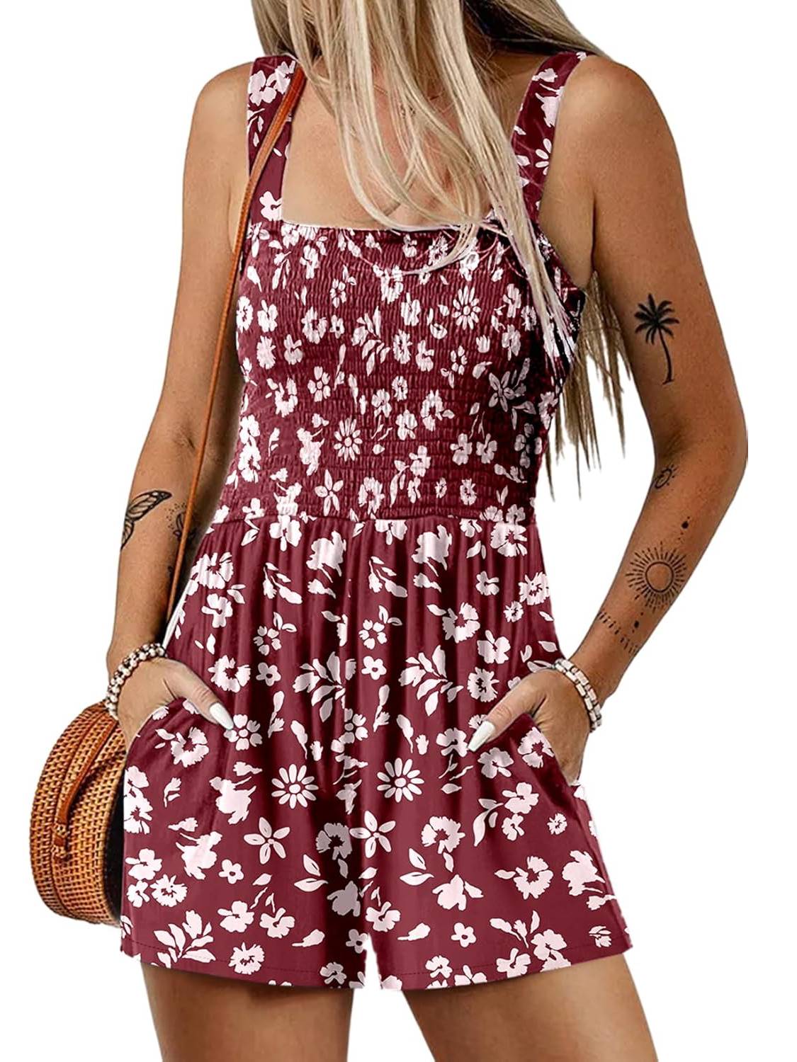 🌞Sommer-Hot-Sale - 49% Rabatt💃Sommer-Overall ärmellos mit Smock-Optik – Bequem & lässig