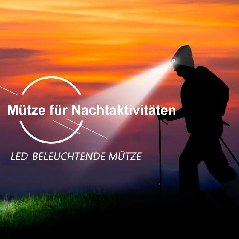 Gluschwein - Abziehbar LED Stirnlampe Beanie Mütze