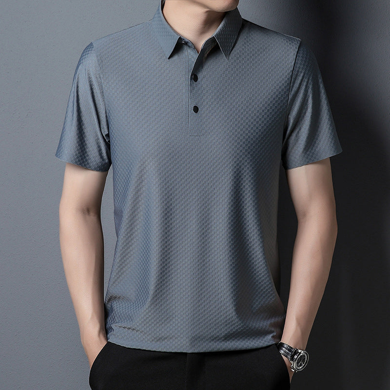 Gluschwein - Einfarbiges, modisches Poloshirt für Herren GRAU