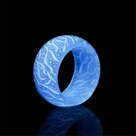 Gluschwein - Fashion Colorful Luminous Resin Fluorescent Glowing Ring BLAU