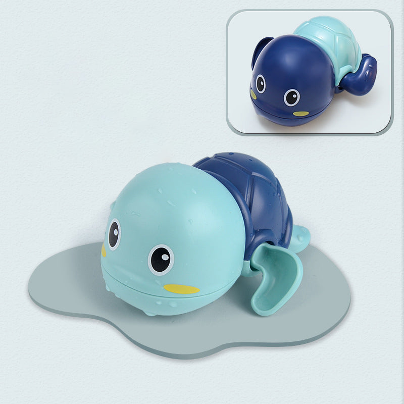 Gluschwein - Baby Dusche Uhrwerk Niedliches Tier schwimmender Frosch Schildkröte Blau
