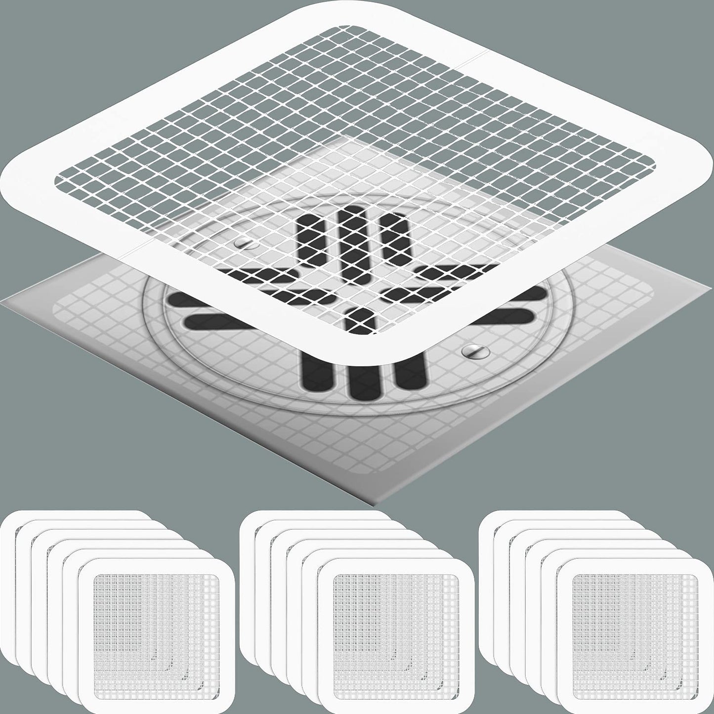 Gluschwein - Einweg-Haarfänger für den Duschabfluss 100pcs of Square Version