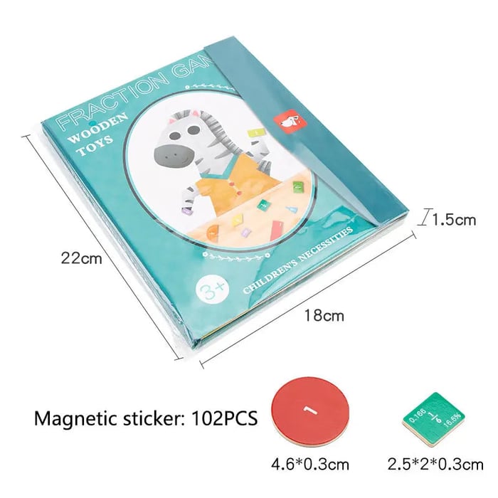 Gluschwein - Montessori Magnetisches Buch-Bruchteil-Puzzle für Kinder
