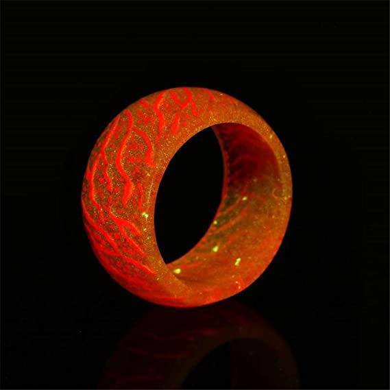 Gluschwein - Fashion Colorful Luminous Resin Fluorescent Glowing Ring ROT