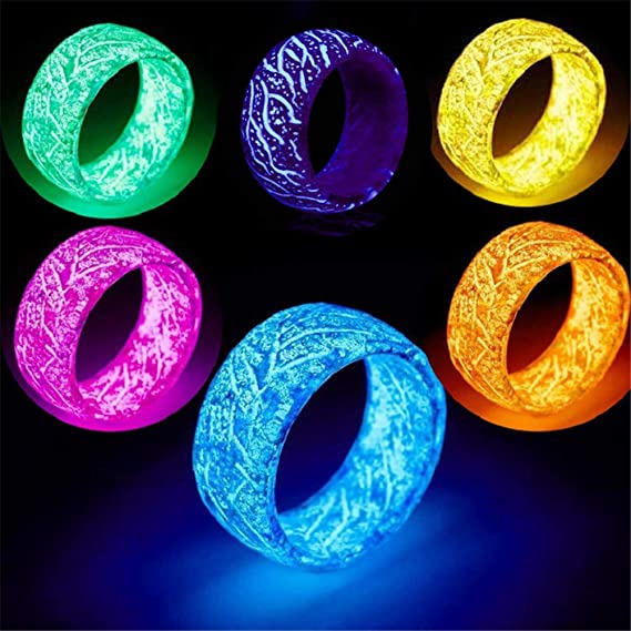 Gluschwein - Fashion Colorful Luminous Resin Fluorescent Glowing Ring LILA