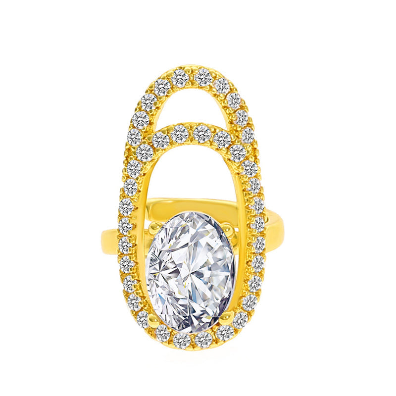 Gluschwein - Geometrischer Diamant offener Nagelring 09 flache KC-Goldmodelle fünf 10141