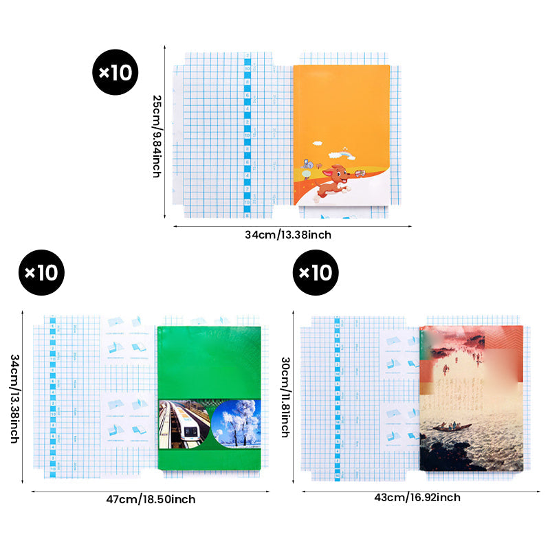 Selbstklebender Buchumschlag mit mattierter karierter Struktur