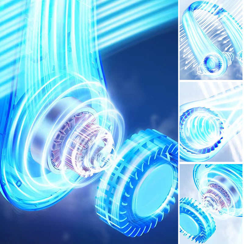 Gluschwein - Nackenventilator, wiederaufladbarer USB-Lüfter, 5 Geschwindigkeiten einstellbar