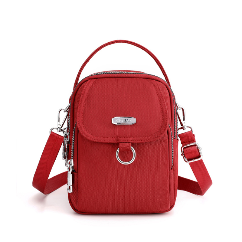 Gluschwein - Multifunktionale Damen Oxford Stoff Umhängetasche rot