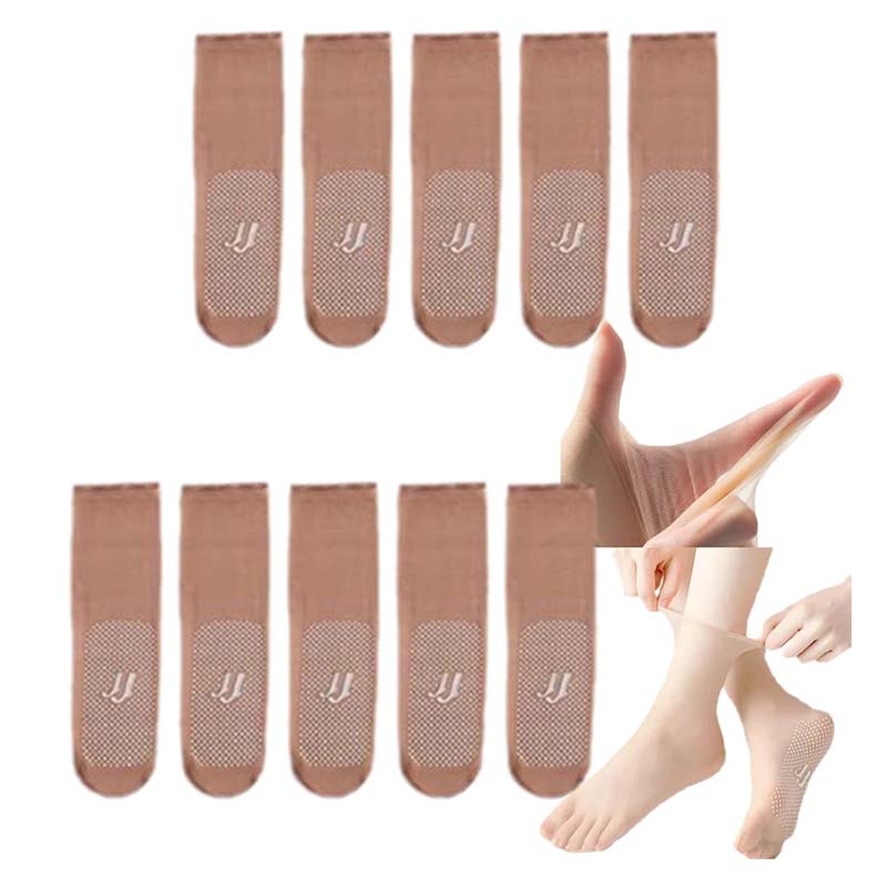 Gluschwein - Unsichtbare, rutschfeste Kristallseidensocken für Frühling und Sommer