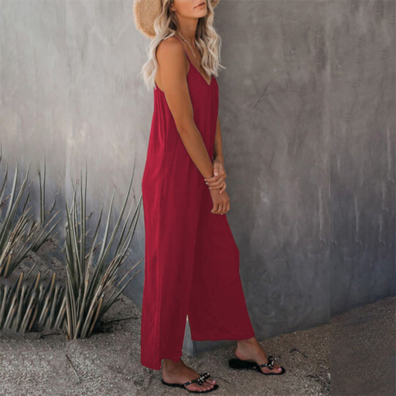 Gluschwein - Lockerer, dehnbarer Cami-Jumpsuit