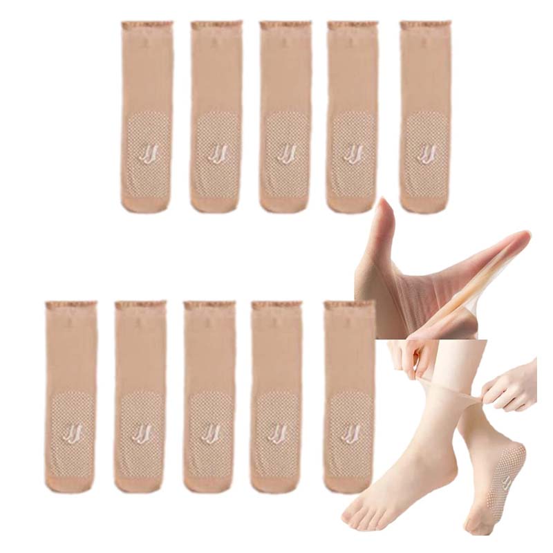 Gluschwein - Unsichtbare, rutschfeste Kristallseidensocken für Frühling und Sommer