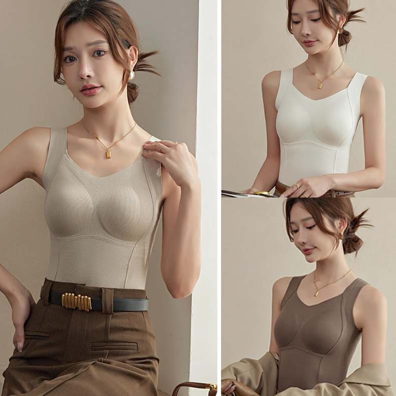 1+1 Gratuit | Débardeur | Chaud, confortable et sans coutures avec soutien-gorge intégré