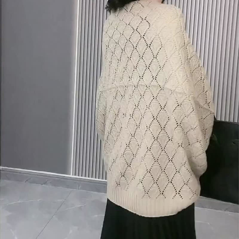 Gluschwein - Damen Diamond Hollow Out Knitting Vielseitiger kurzer Schal