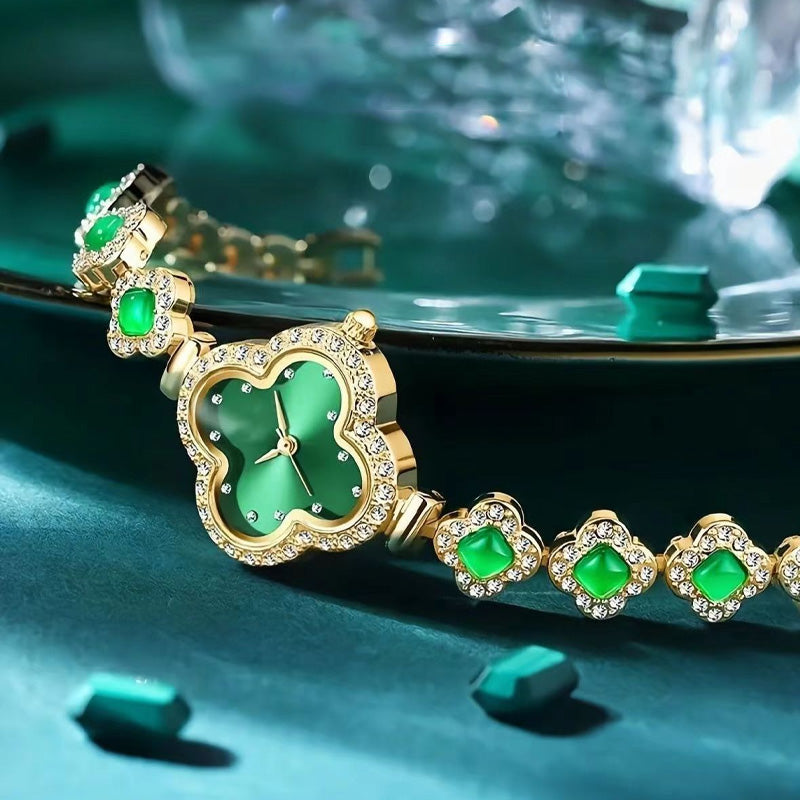 Gluschwein - Vierblättriges Kleeblatt-Armbanduhr für Damen