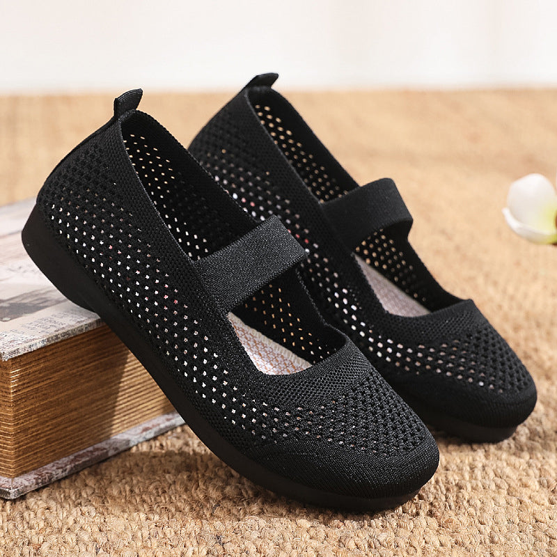 Gluschwein - Atmungsaktive, rutschfeste Stoffschuhe für Damen Schwarz