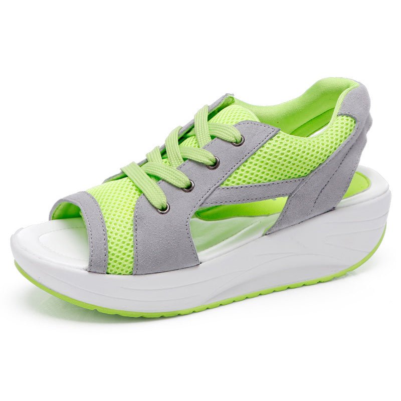 Gluschwein - Sportliche Freizeitschuhe für Damen mit dicker Sohle Grün