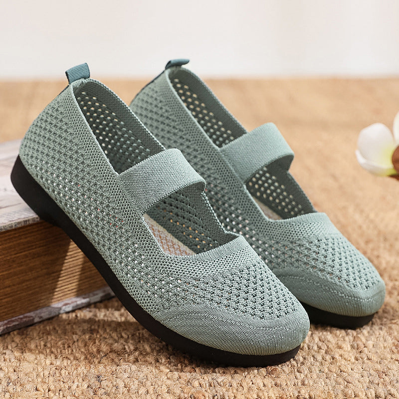 Gluschwein - Atmungsaktive, rutschfeste Stoffschuhe für Damen Grün