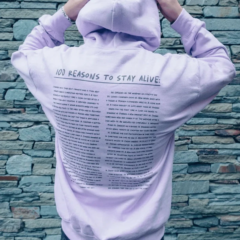 Gluschwein - Sweatshirt '100 Gründe, am Leben zu bleiben'.