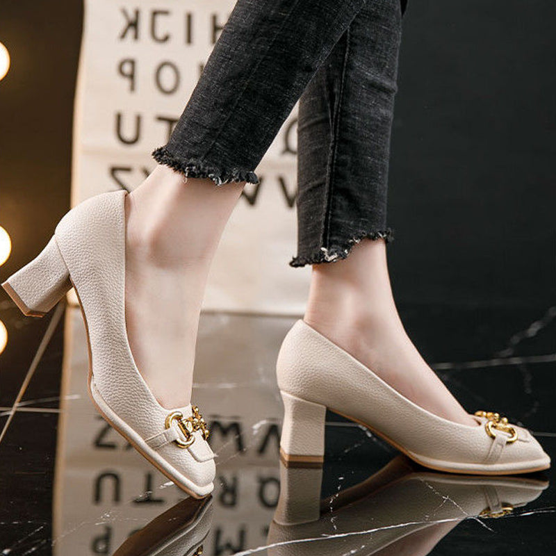 Gluschwein - Vintage-Pumps mit quadratischer Spitze